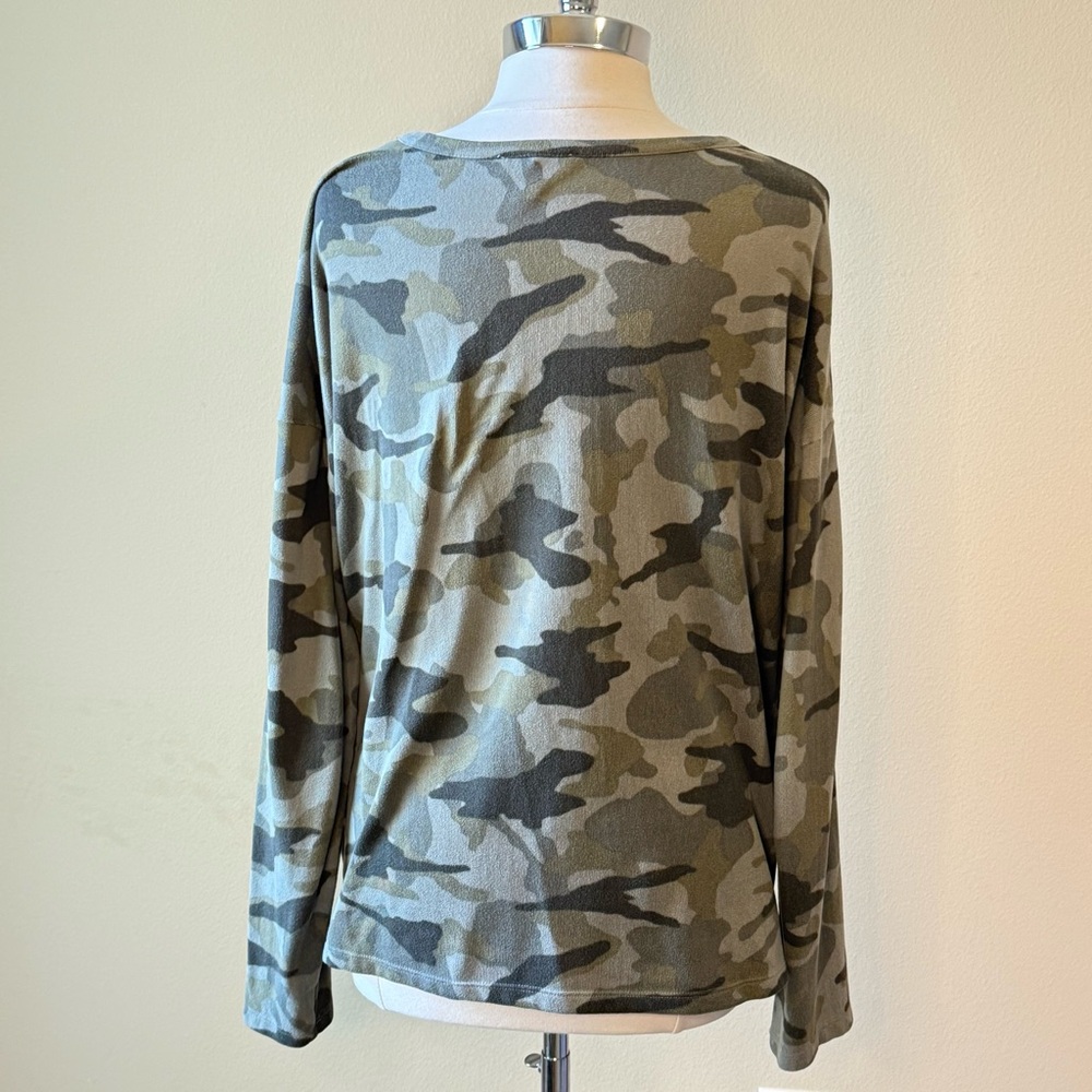 COMO VINTAGE Camo Lightweight Sweater Size XXL Tie Waist - Picture 6 of 7